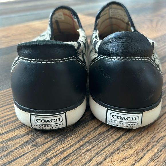 Coach Black and White Slip-On Sneakers - Picture 3 of 5